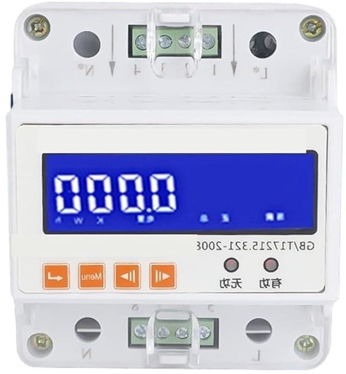 Energieteller - Stroommeter - Energie Monitoren - Digitaal Display - 30A - Grijs