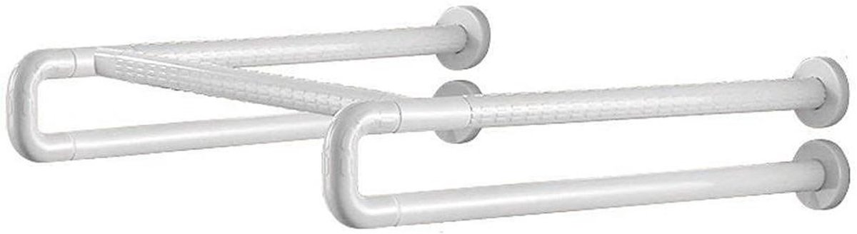 Stevige douchebeugel - Wandsteun badkamer - Veilig douchen - Antislip nylon buis - 78 cm - Wit