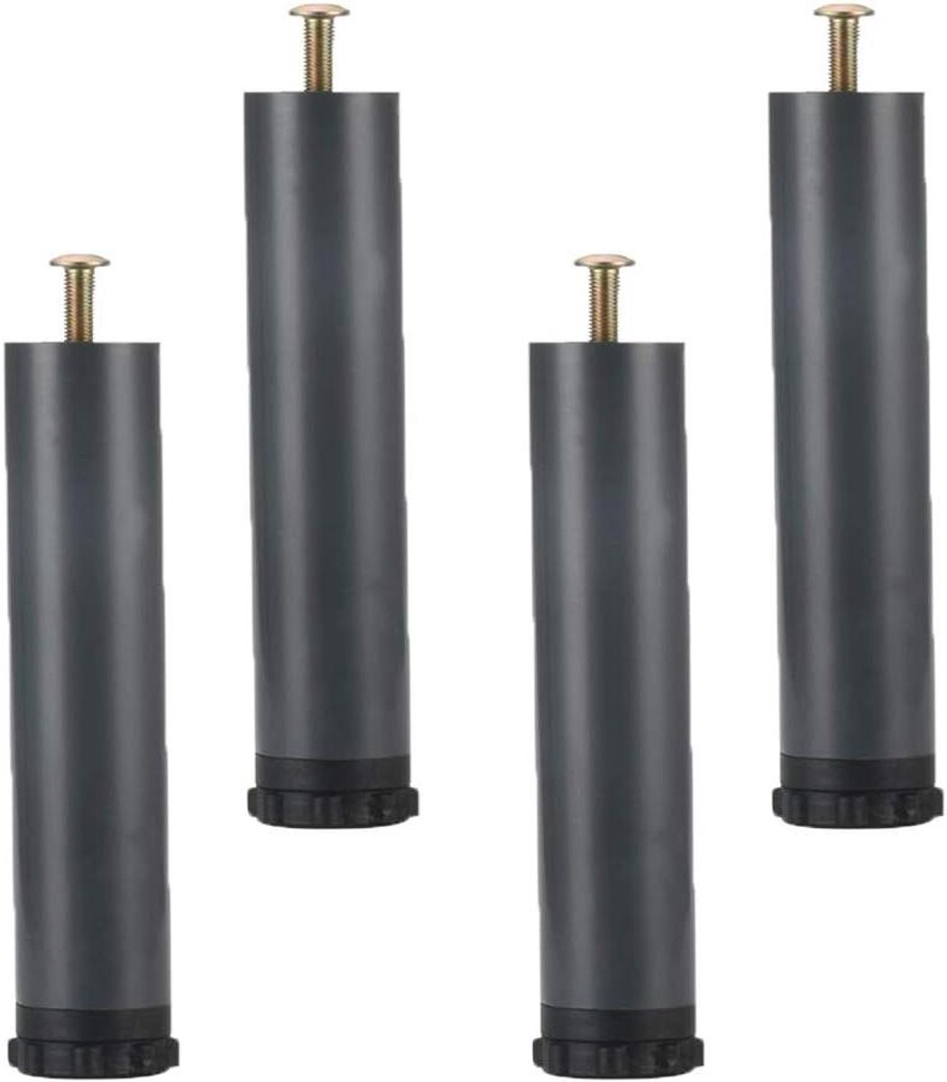 Meubelpoten - Bedframe steun - Meubels verhogen - Verstelbare hoogte - 25 cm - Grijs