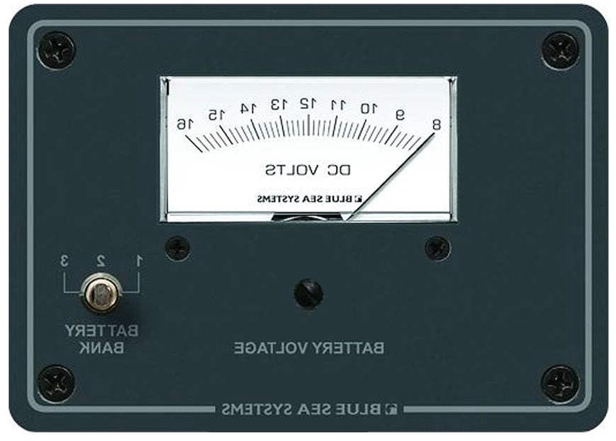 Voltmeter Paneel - Batterij Monitor - Spanning Controleren - 3 Bank Schakelaar - 8-16V DC - Blauw