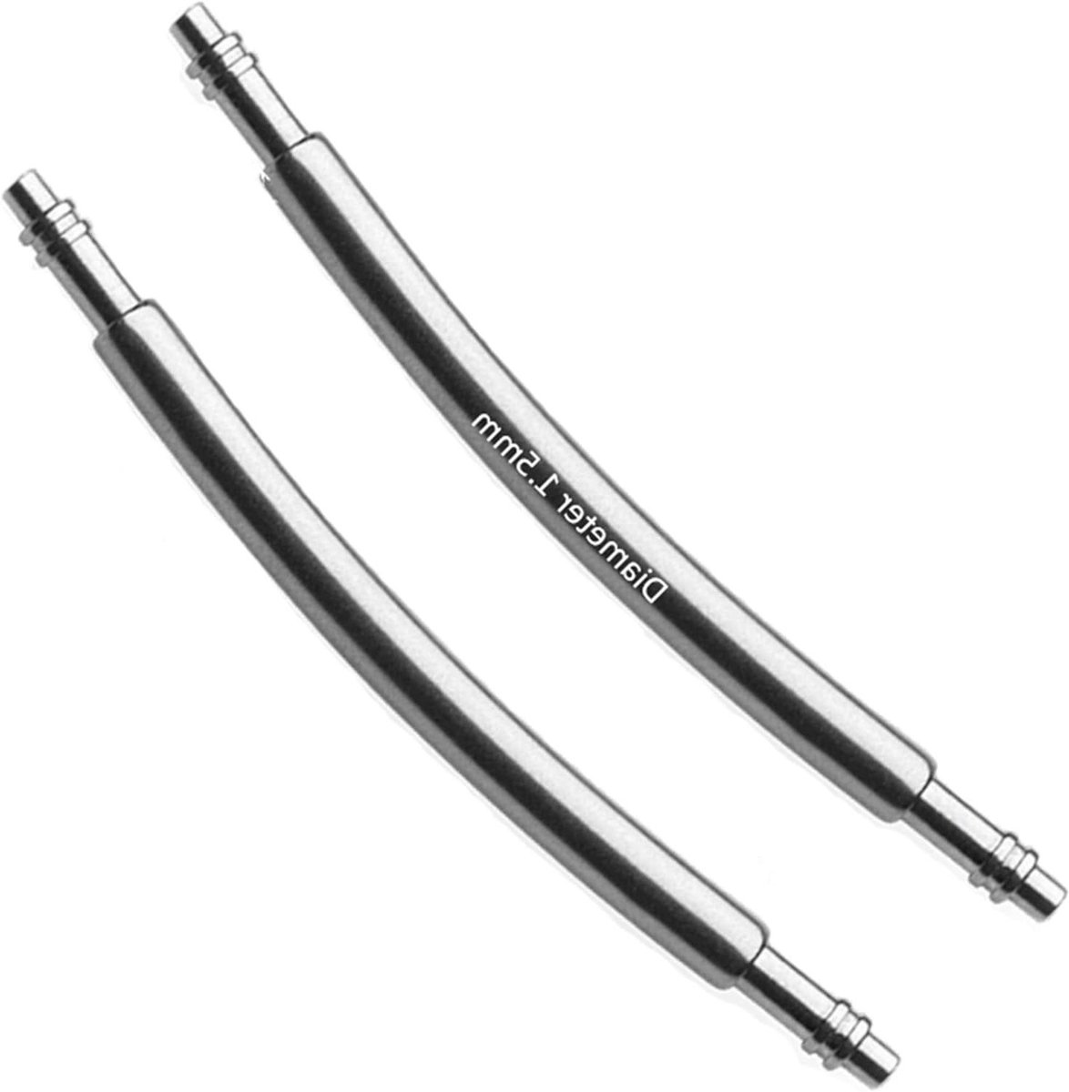 Roestvrijstalen Pinnen - Horlogeband Pinnen - Horlogeband Vervangen - Marinekwaliteit 316L Staal - 2 Stuks 1.5-1.6 mm - Zilverkleurig