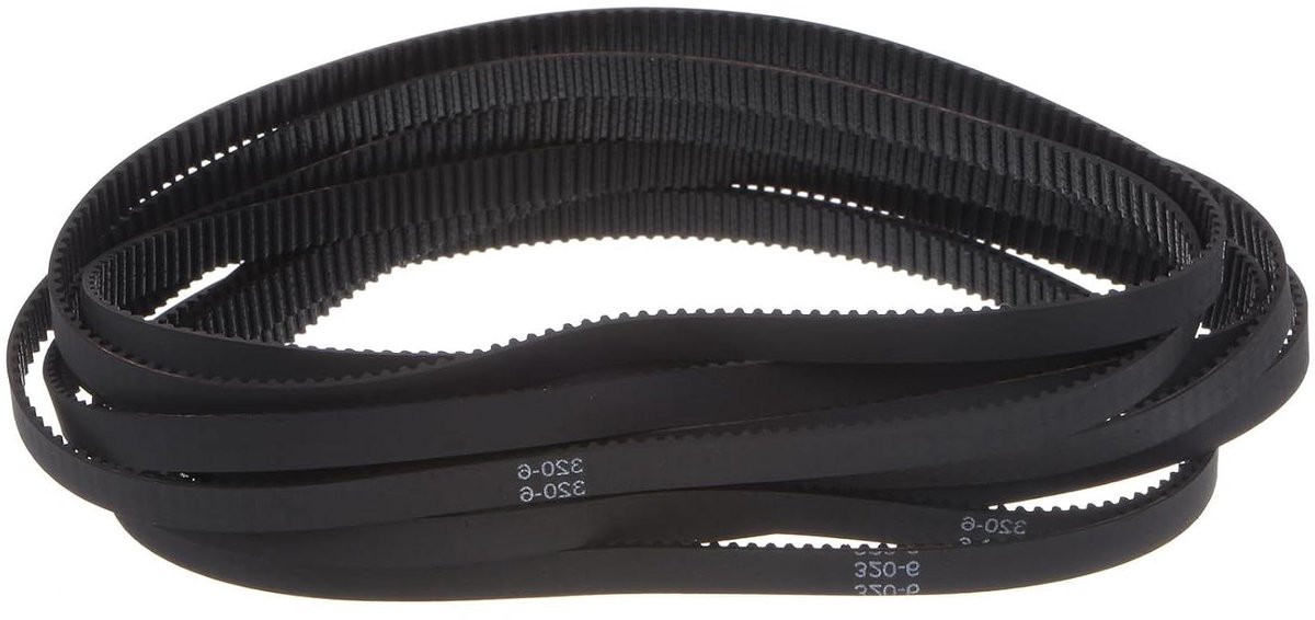 Tandriem - Gesloten lus - Precisie beweging - Versterkt rubber - 320mm x 6mm - Zwart