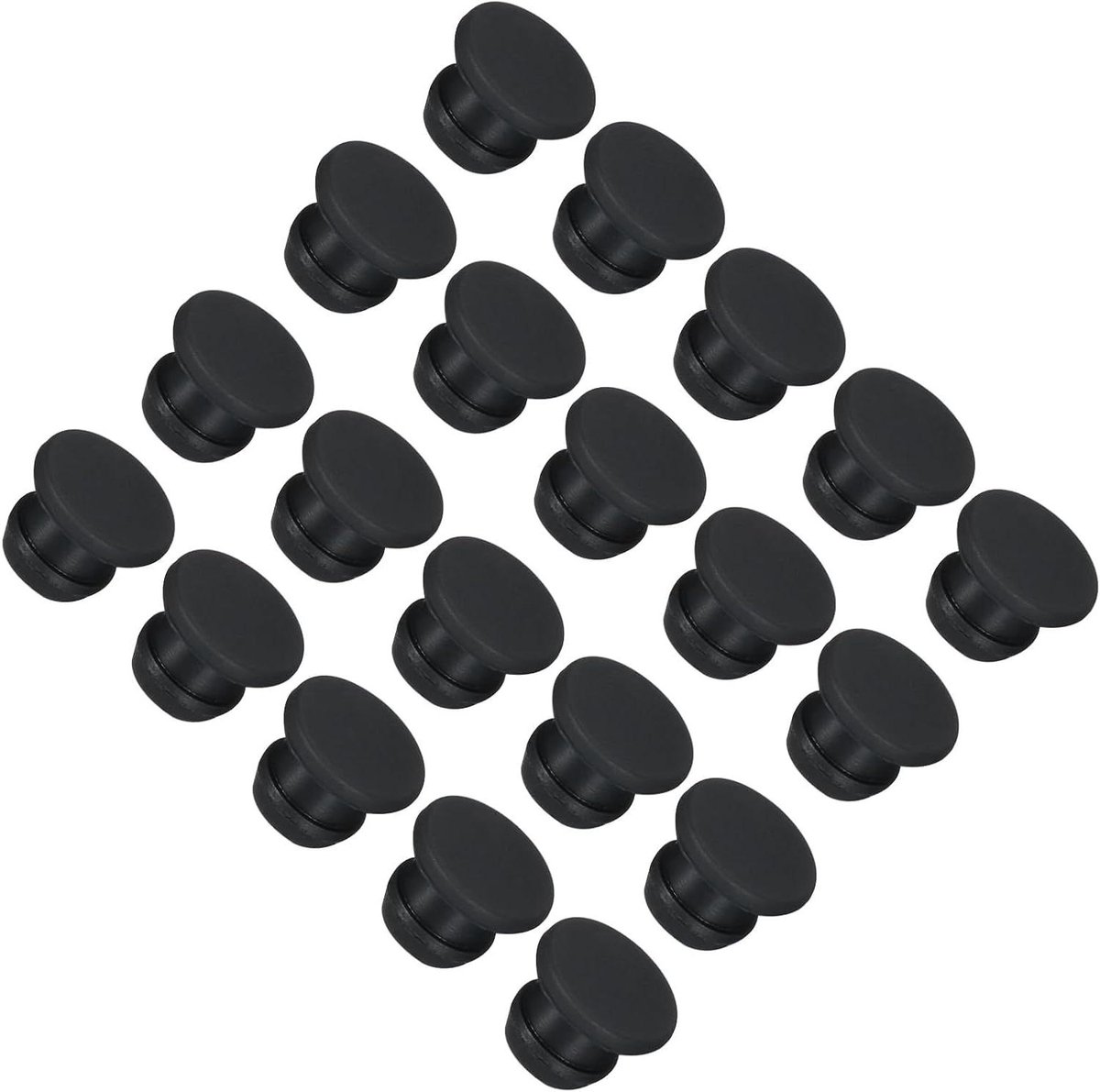 Siliconen Gatpluggen - Rubberen Stoppers Paneel - Gaten Af te Dichten - Snap-in Vergendeling - 75 mm - Zwart