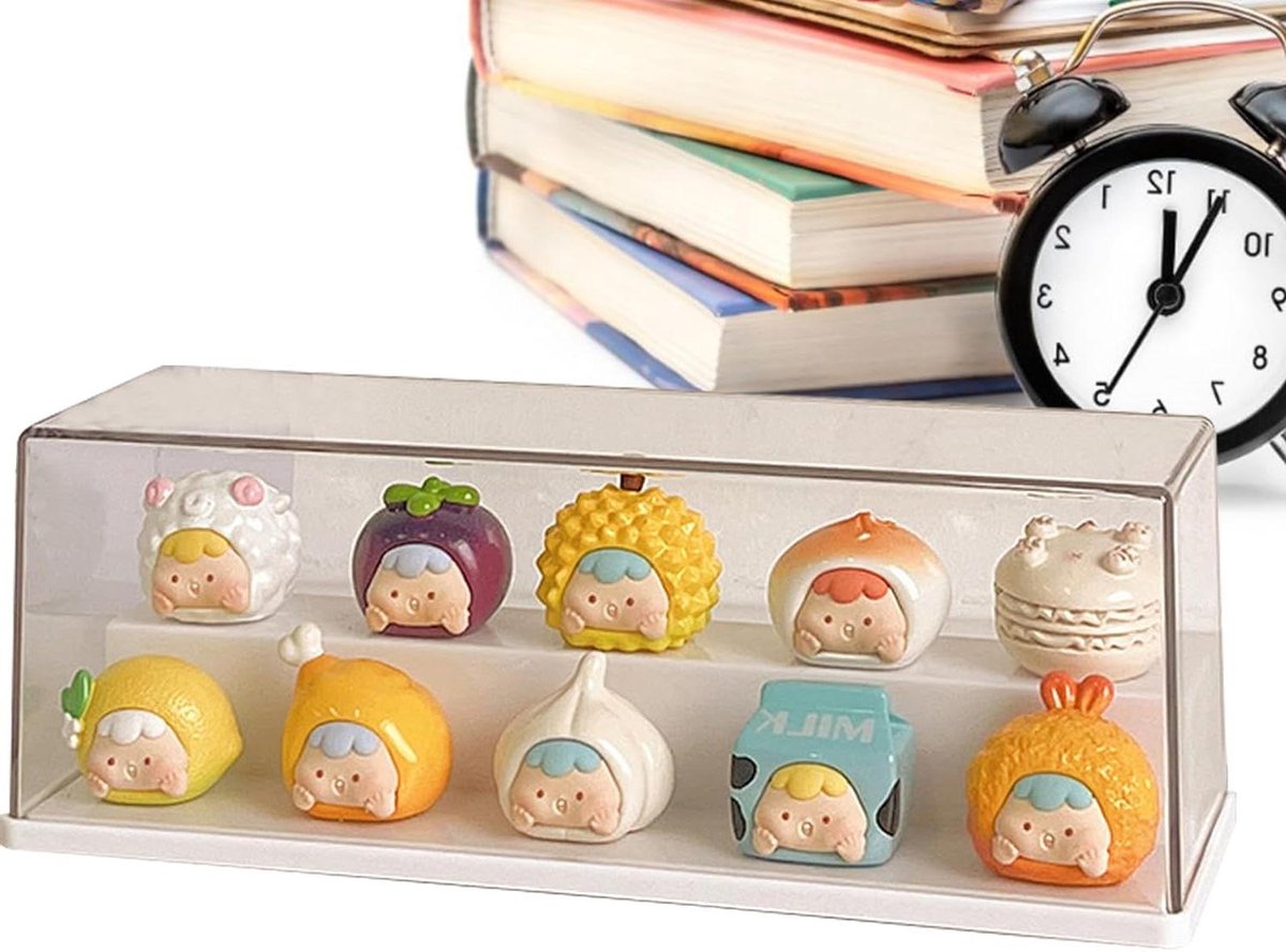 Duidelijke Vitrine Kast - Display Box - Figuren Tonen - Stof- en Vochtbestendig - 20x7x7 cm - Wit