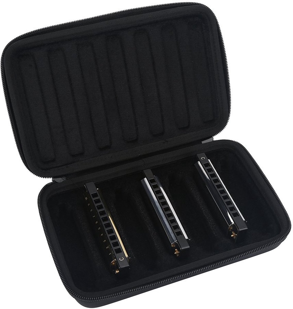 Allecto - Harmonica Case - Draagbare Opbergtas - Ideaal voor 7 Harmonica's - PU Lederen - Bescherming en Gebruiksgemak - Perfect voor Muzikanten - ...