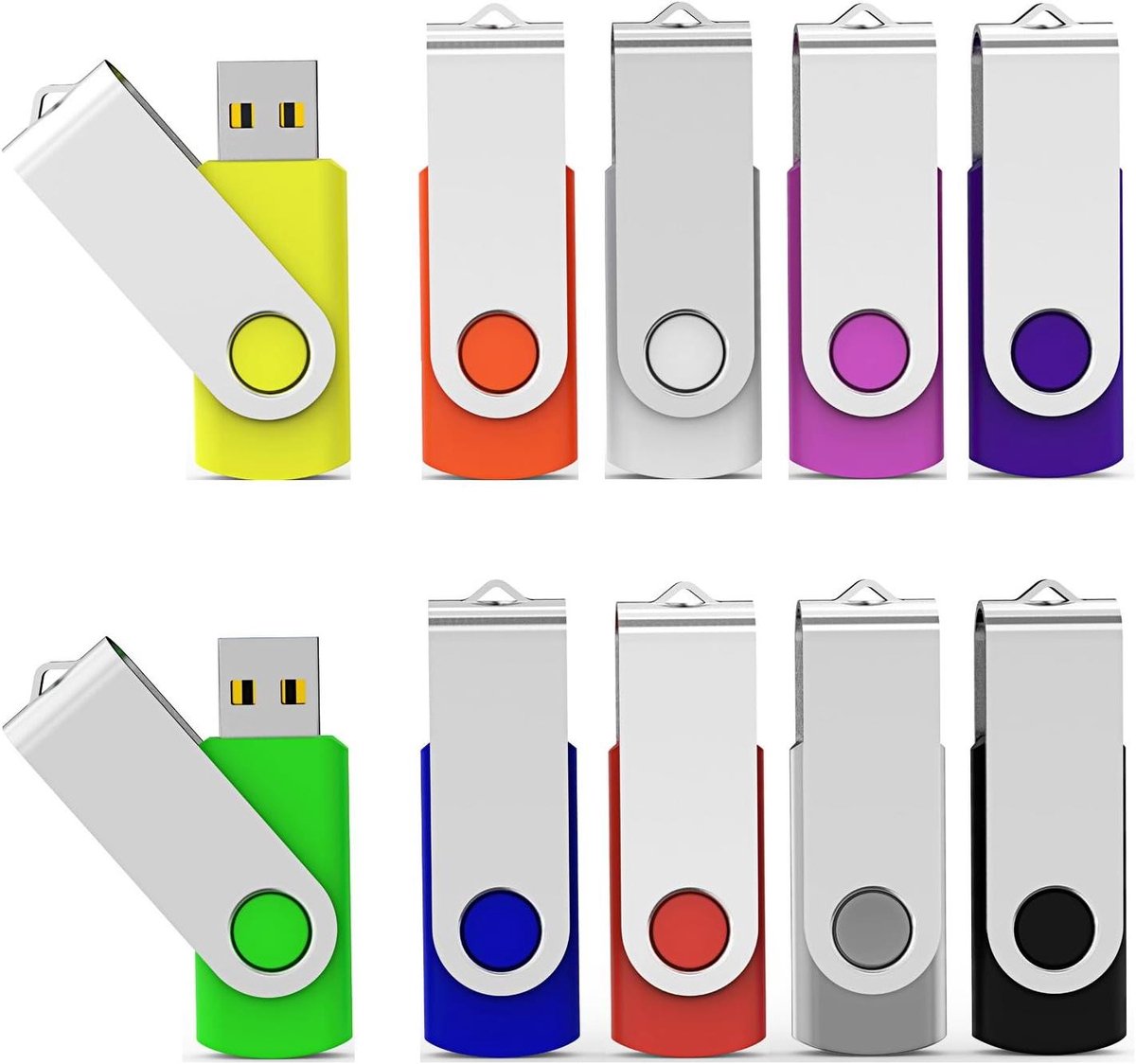USB Flash Drives - Geheugensticks - Data Opslag - Draaibare Cover - 16 GB 10 Stuks - Multicolor