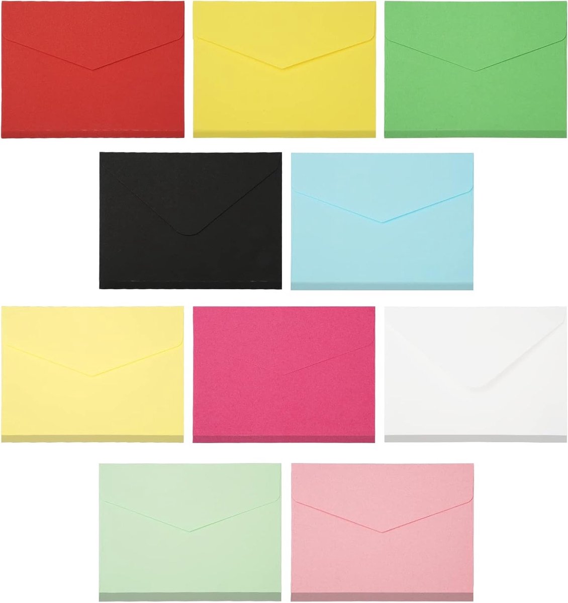Mini Envelopes 100 Stuks - 10.5x8cm Kleurrijke Kleine Kuverts voor Cadeaukaarten, Wenskaarten en Liefdesbrieven