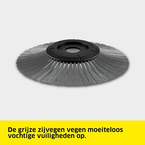 Veegmachine - Handveger - Buiten reinigen - 2-in-1 borstels - 65 cm werkbreedte - Geel — afbeelding 3