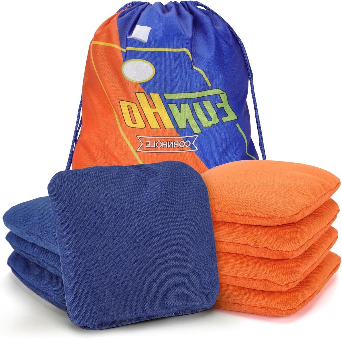 Cornhole Bags Set - Gooi Tassen - Buiten Spel - Dubbelzijdig Ontwerp - Set van 8 - Oranje Blauw