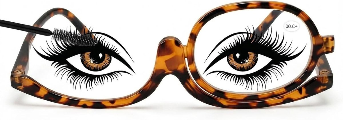 Draaibare Make-up Bril, Opvouwbare Cosmetische Bril voor Vrouwen, Handig en Essentieel voor Make-up Toepassingen