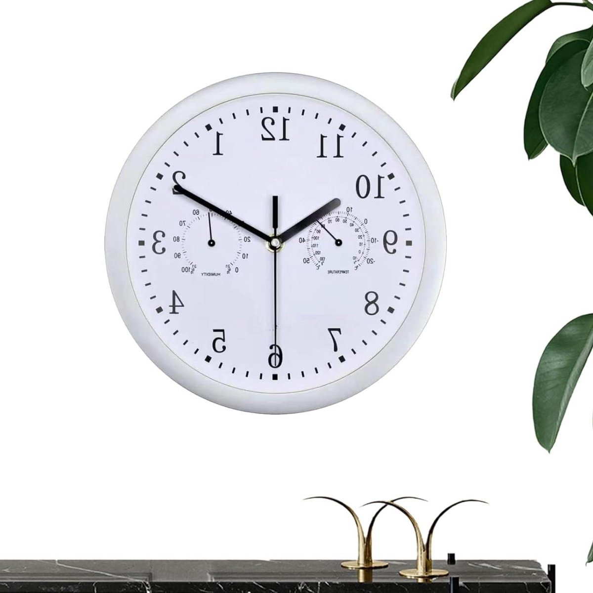 Buitenklok Waterdicht - Tuin Klok - Terras Decoratie - Met Hygrometer - Diameter 25cm - Zilverkleurig
