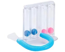 Ademtrainer - Longtrainer Oefenapparaat - Ademhaling Verbeteren - Vier Kamer Systeem - 15 x 13 cm - Transparant