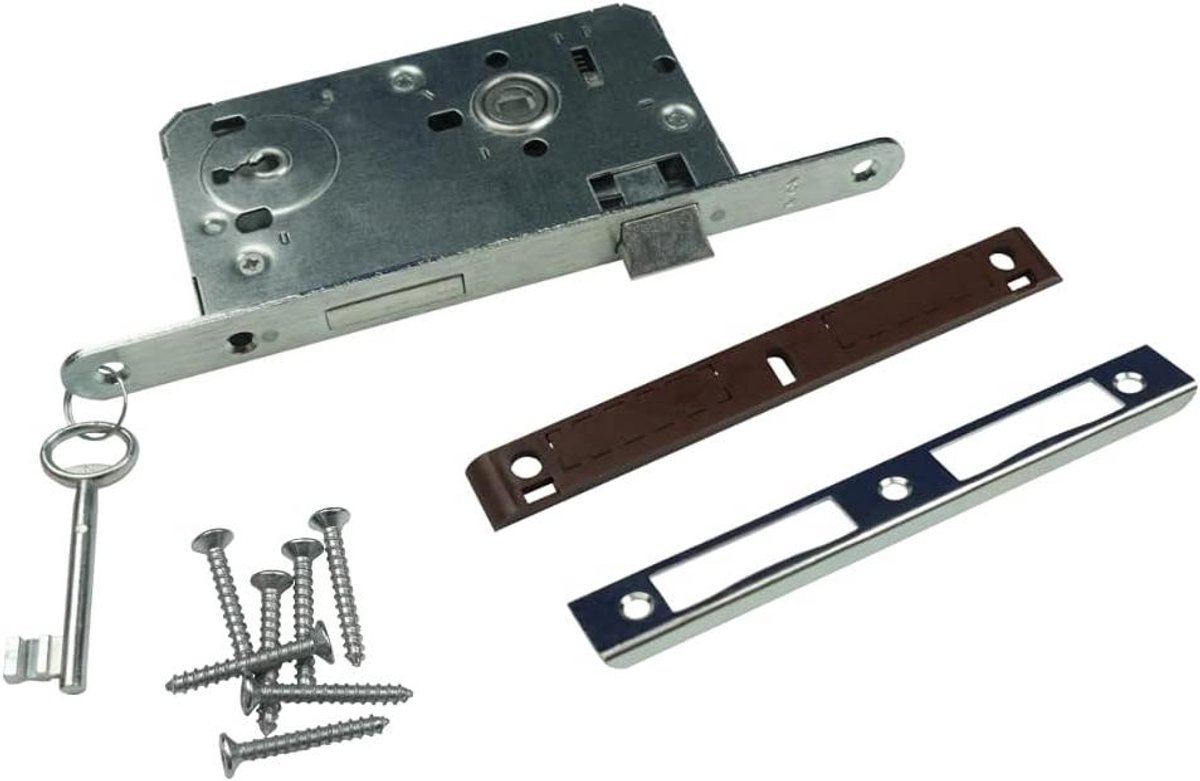 Insteekslot Deurslot - Sluiting Deur - Veilige Toegang - Links Draaiend - 72/55 Afstand - Zilver