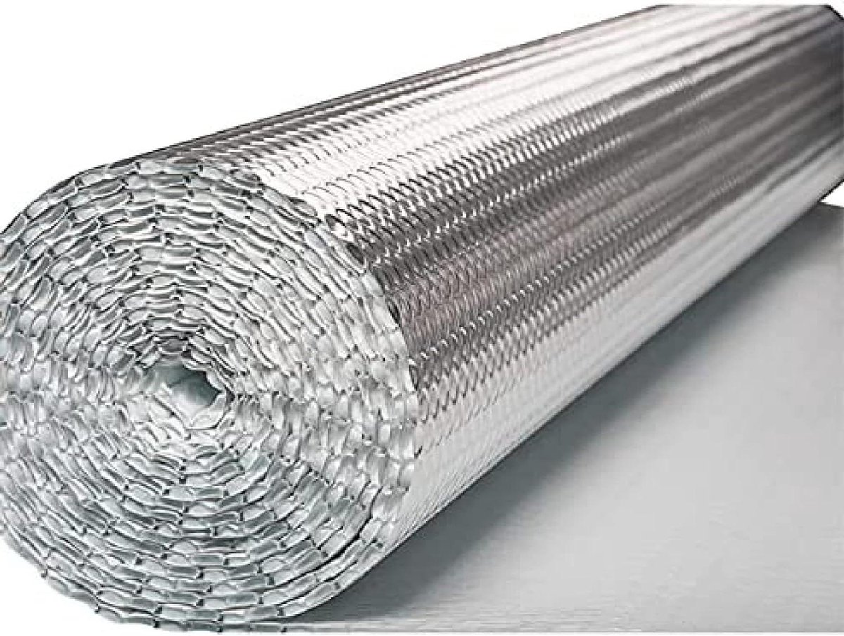Isolatie Folie - Warmte Reflector - Energie Besparen - Zelfklevend Dubbellaags - 1x30m - Aluminium