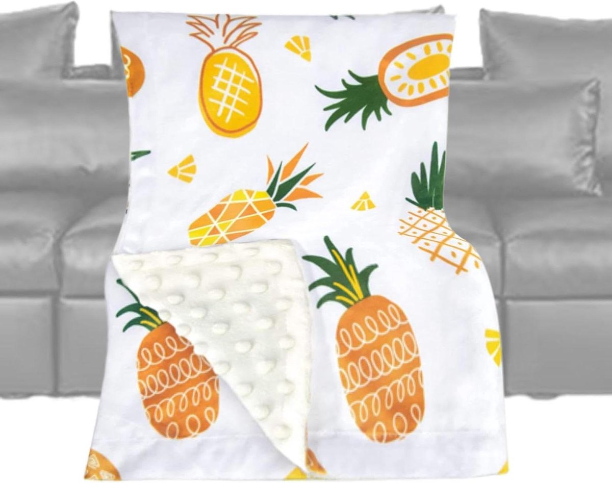 Kinderwagendeken - Warme deken - Gezelligheid onderweg - Dubbellaags ontwerp - 100 x 75 cm - Ananas