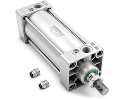 Pneumatische Cilinder - Dubbelwerkend - Automatische Machines - Verstelbare Demping - 63mm 100mm - Zilverkleurig