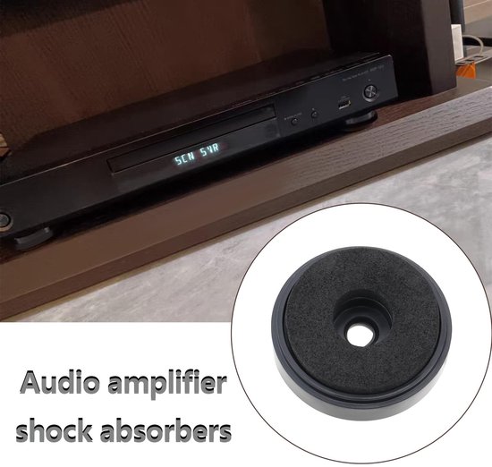 SPHProducts - Versterker pads - Vloermat voor luidsprekers - Duurzaam en stabiel - Zwart - Geluidsabsorberende voeten - Voor gebruik met soundbar stand... — afbeelding 3