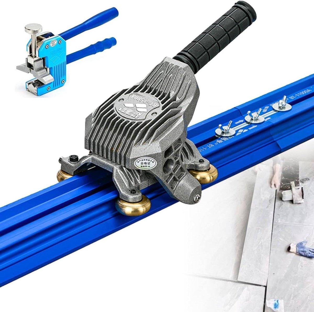Handmatige Tegelsnijder - Precisie Gereedschap - Grote Tegels Snijden - Met Zuignappen - Tot 3.8 Meter - Aluminium
