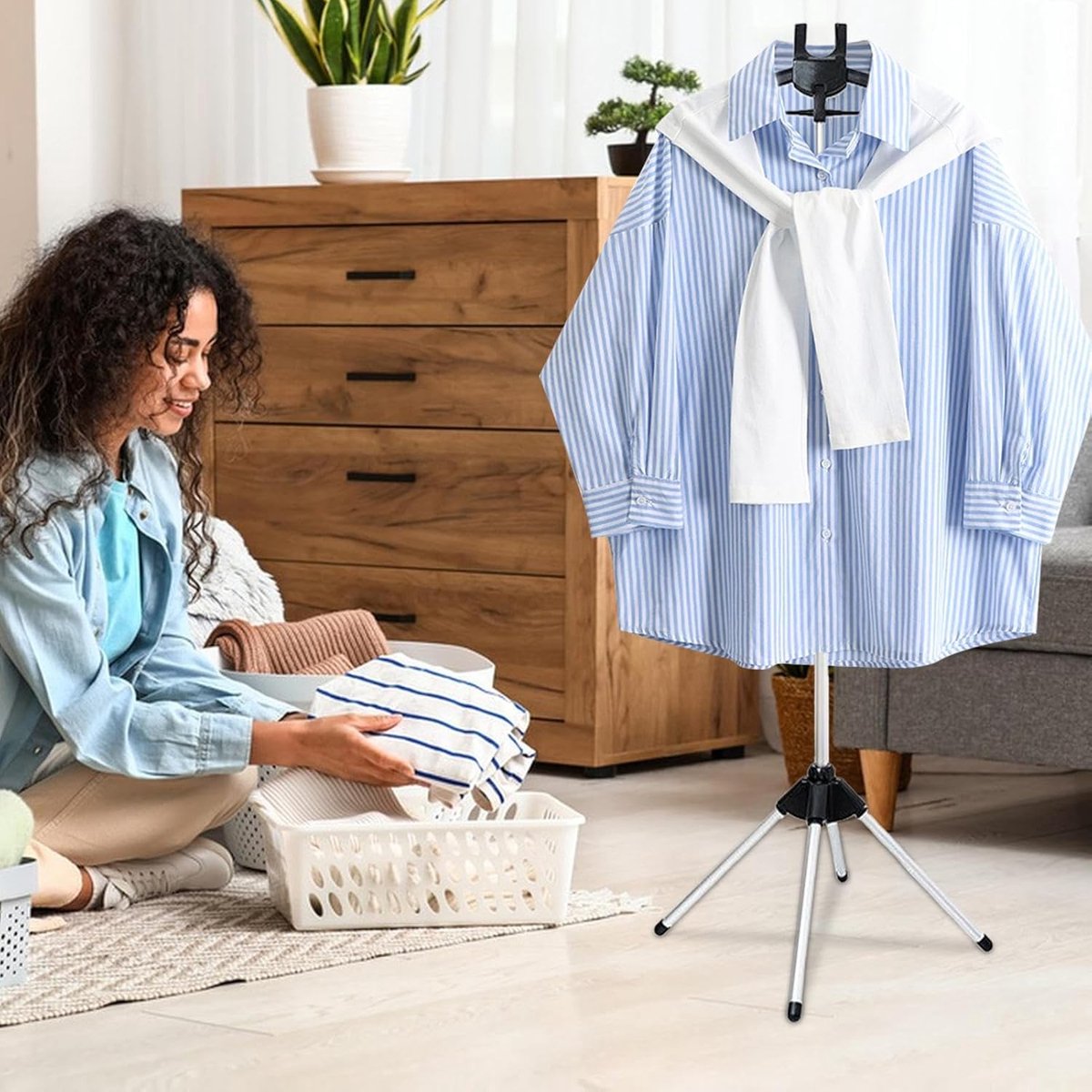 Kledingstomer Standaard - Kleding Hanger - Kleding Stomen - Opvouwbaar Verstelbaar - 160 cm Lang - Zwart