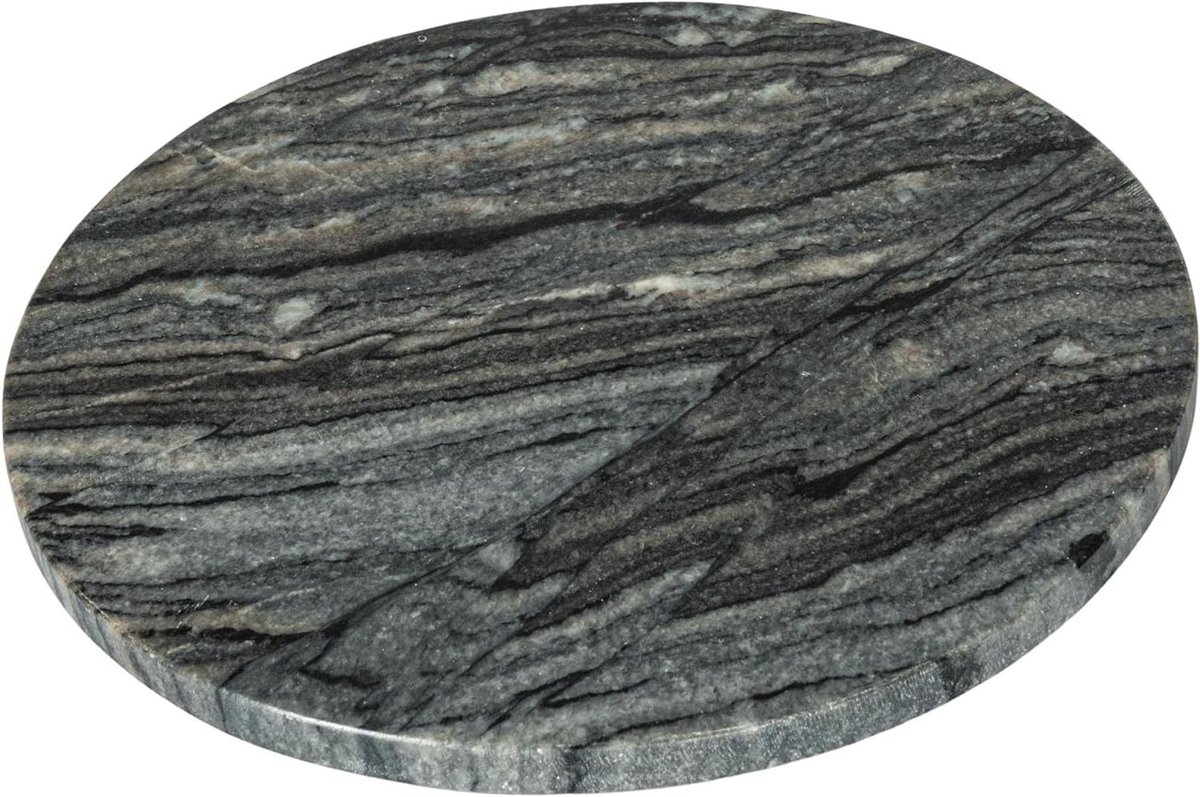 Marmeren Serveerplank - Kaasplank - Hapjes Presenteren - Natuurlijk Materiaal - 28 cm - Grijs