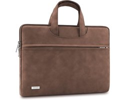 Laptop Sleeve 13-14 Inch - Ultrabook Tas met Handvat - Leer Laptop Hoes voor MacBook Air/Pro en Huawei MateBook D14 - Bescherming en Stijl