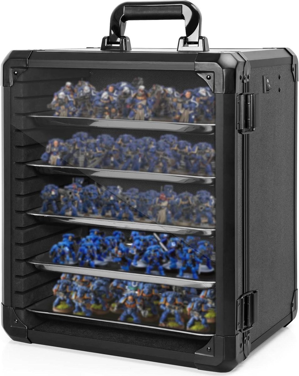 Miniatuur Opbergkoffer - Transportkoffer Collectie - Veilige Opslag - Verstelbare Metalen Vakken - 34 x 25 x 30 cm - Aluminium