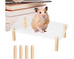 Hamster Platform - Dieren plateau - Klimmen en voeren - Verstelbare hoogte - 30x18.5 cm - Multicolor