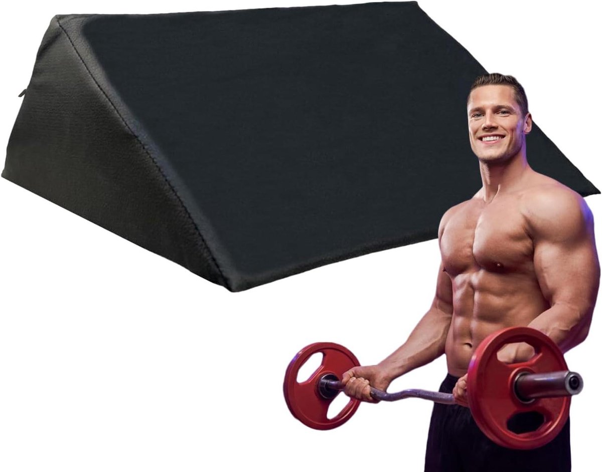 Curlbank Biceps - Armsteun Kussen - Kracht Training - Hoge Dichtheid Schuim - 50 x 28 x 16 cm - Zwart
