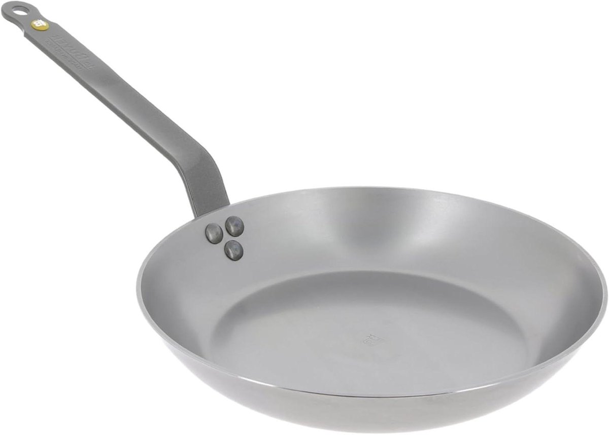 Koekenpan Zwart - Koekenpan Staal - Koken en Bakken - Natuurlijke Antiaanbaklaag - 28 cm - Zwart