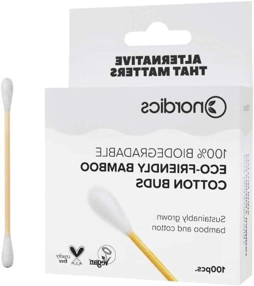 Katoenen Swabs - Zachte Wattenstaafjes - Make-up Verwijderen - Biologisch Afbreekbaar - 100 Stuks - Wit