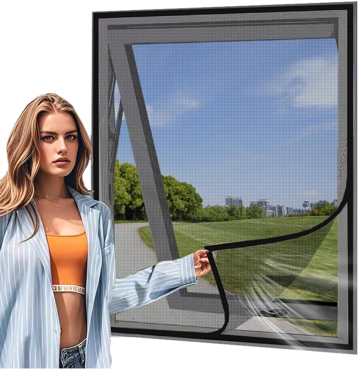 Raamhor Rol - Insectenhor Raam - Insecten Buiten Houden - Zonder Boren Installeren - 50x15