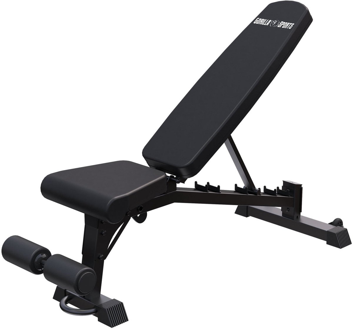 Gorilla Sports Verstelbare Halterbank - Fitnessbank - Verstelbaar - Max. 400 kg - Met Voetsteun - Zwart