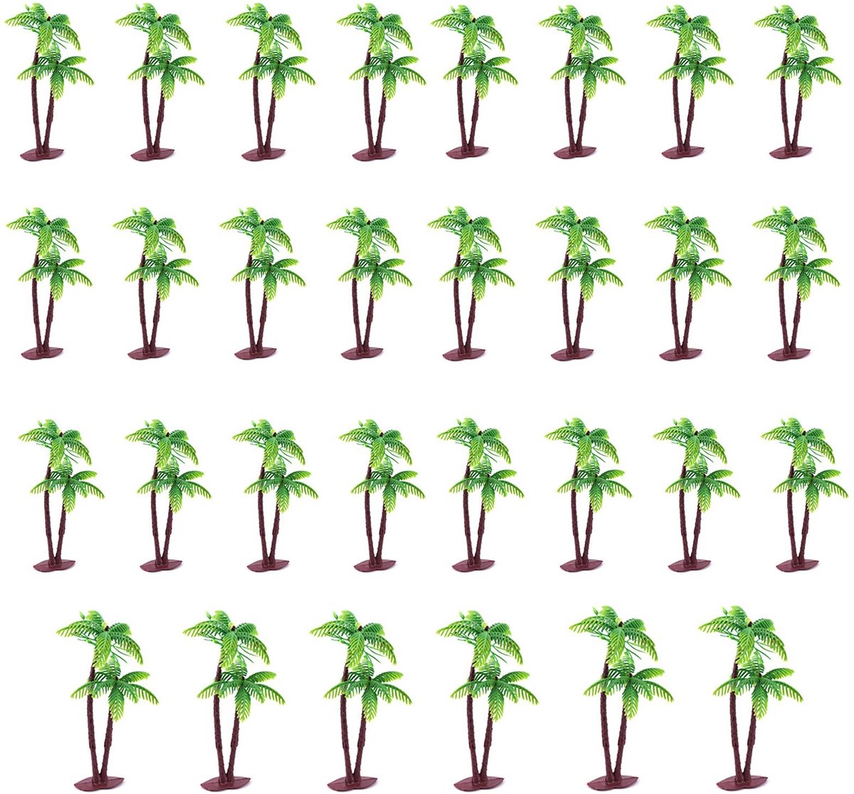 Allecto - 30 Stuks Kokospalmen - Taarttoppers en Modelbomen - Groen