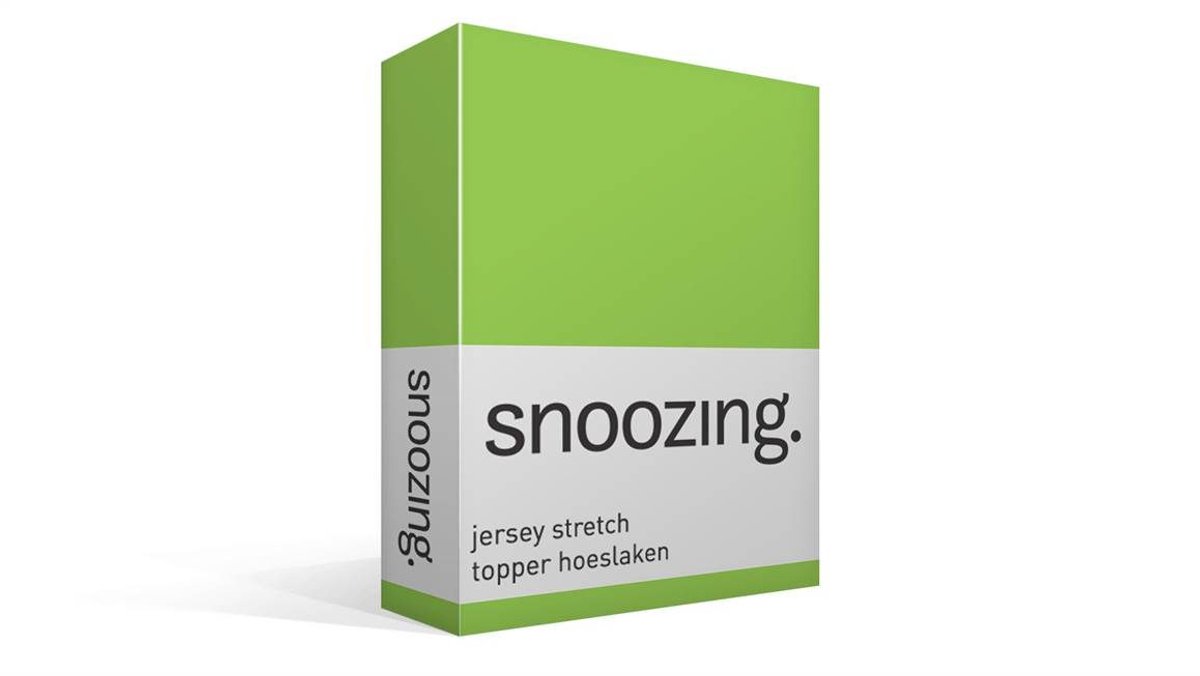 Snoozing Jersey Stretch - Topper - Hoeslaken - Tweepersoons - 140/150x200/220 cm - Lime