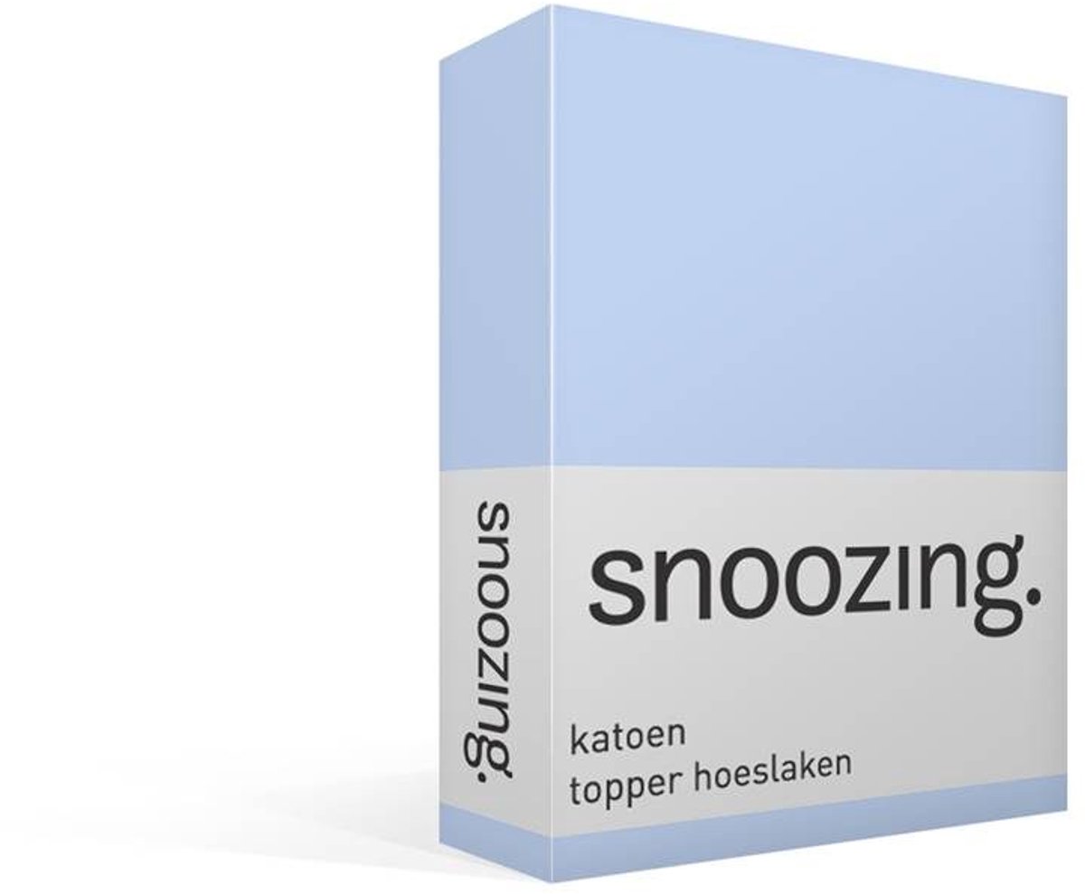 Snoozing - Katoen - Topper - Hoeslaken - Tweepersoons - 120x220 cm - Hemel