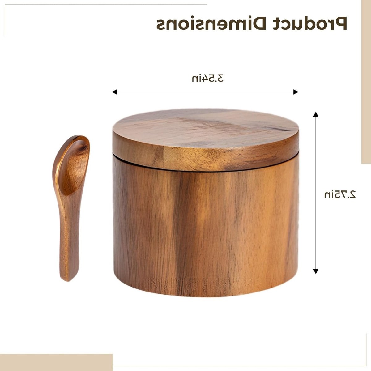 Handgemaakte Acacia Houten Zout- en Peperkom met Lepel, Ideaal voor Kruidopslag en Keuken Decoratie, Perfect als Cadeau voor Kookliefhebbers — cadeau in Kookcadeaus - foto 5
