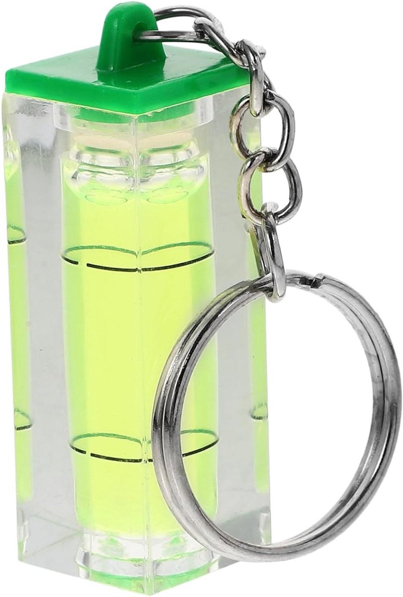 Waterpas Sleutelhanger - Mini Gadget - Nauwkeurig Meten - Compact Ontwerp - 9.8 cm - Groen