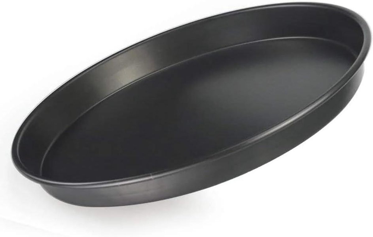 Pizzabord Rond - Bakplaat - Pizza Bakken - Antiaanbaklaag - 20 cm - Zwart