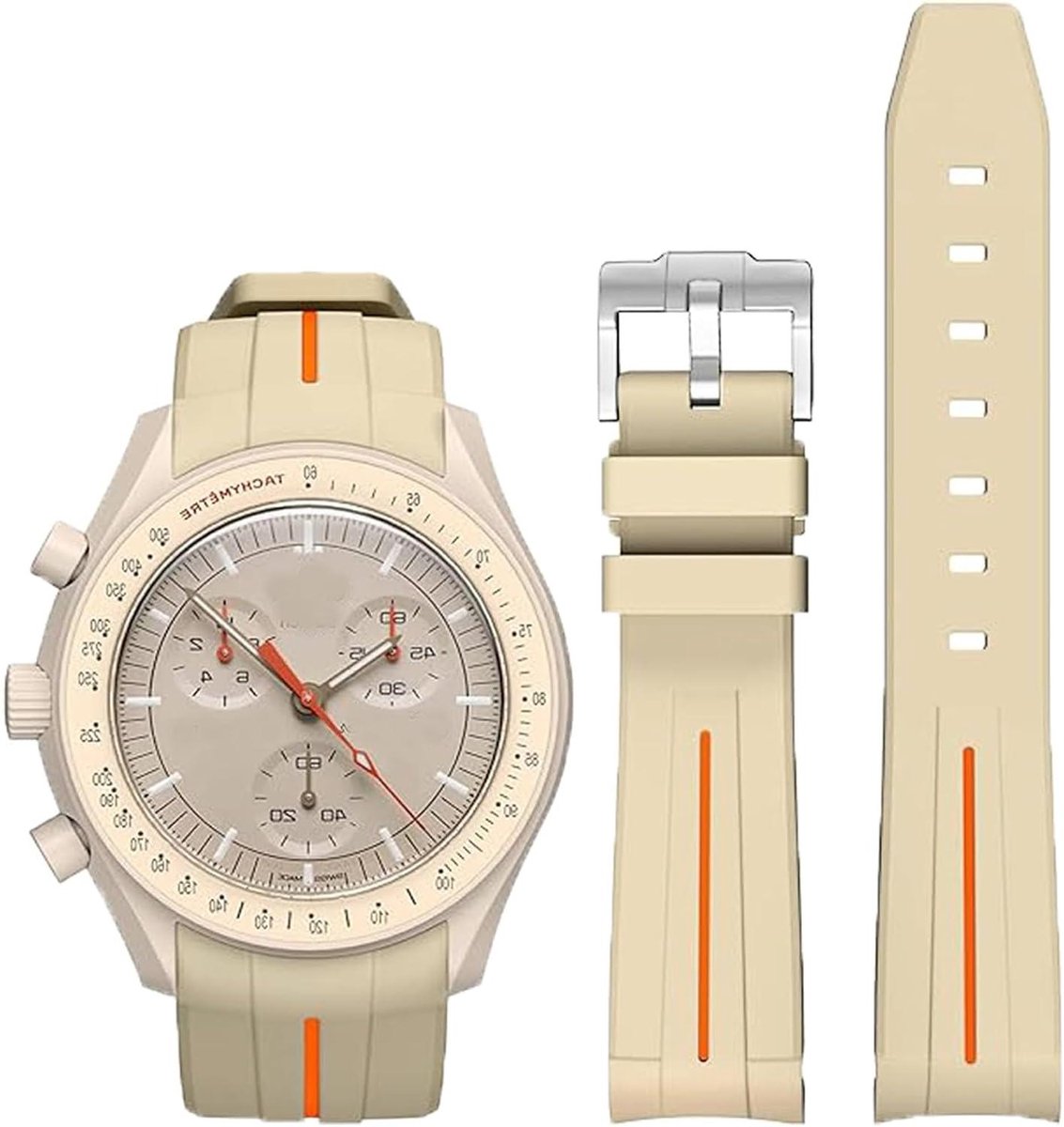 Horlogeband Rubber - Vervangende Band - Horloge Dragen - Gebogen Einde - 20mm Breed - Zwart