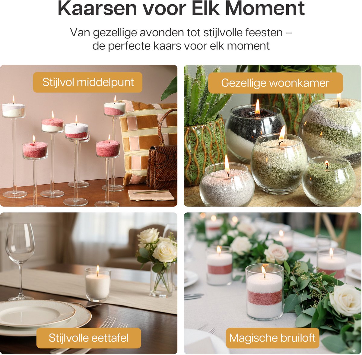 Comforder Kaarsenzand Set met 4 Lonten - 400g Roze - Kaarsen maken voor Volwassenen - Kaarszand Was & Kaarsenwas - Burning Sand Wax - Kaars Zand Candle Making DIY Kit - 50 Branduren — afbeelding 4