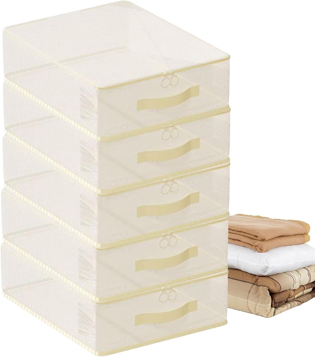 Kast Organizer - Opbergdozen - Kleding Opbergen - Stapelbaar Ontwerp - 5 Stuks - Transparant