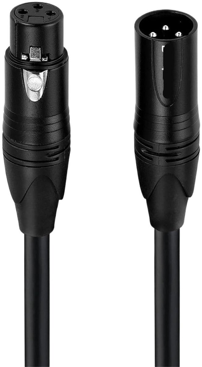 XLR Kabel - Microfoonsnoer - Audio Verbinding - OFC Koperfolie - 15 meter - Zwart