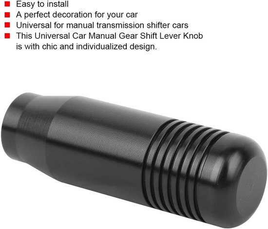 Versnellingspookkop - Handmatige Transmissie - Auto Interieur Upgrade - Universele Pasvorm - 11x5 cm - Zwart — afbeelding 5