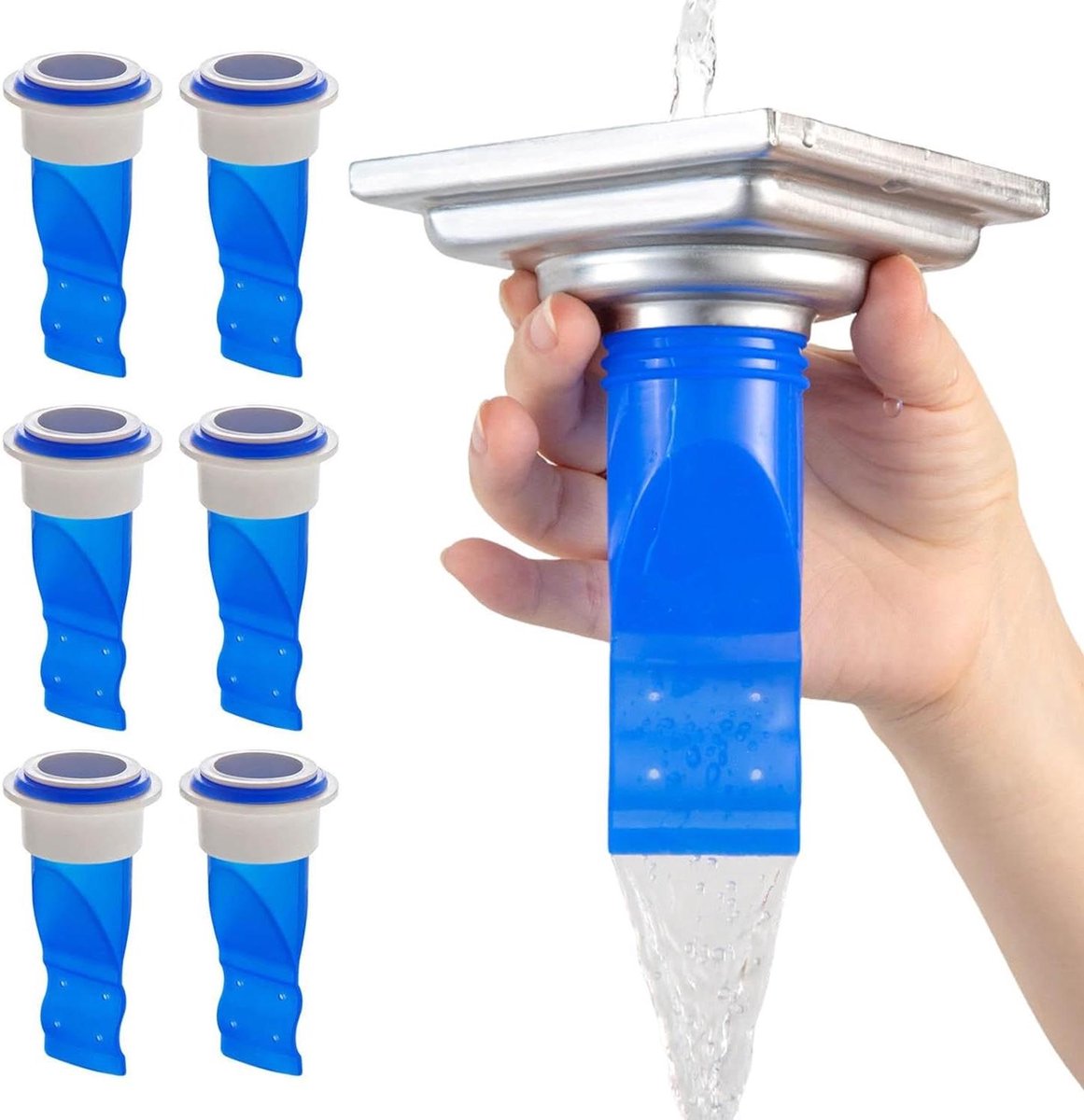 Afvoer Deodorant Kern - Geurstopper - Geuren Blokkeren - Duurzaam Siliconen - 6 Stuks - Blauw