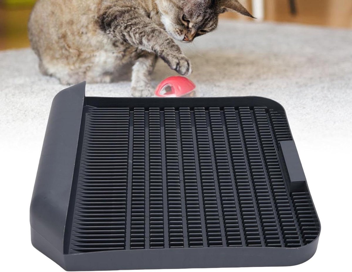 Kattenbakmat Dubbellaags - Huisdier Kleed - Vloer Schoon Houden - Waterdicht Antislip - 37 x 37 cm - Grijs