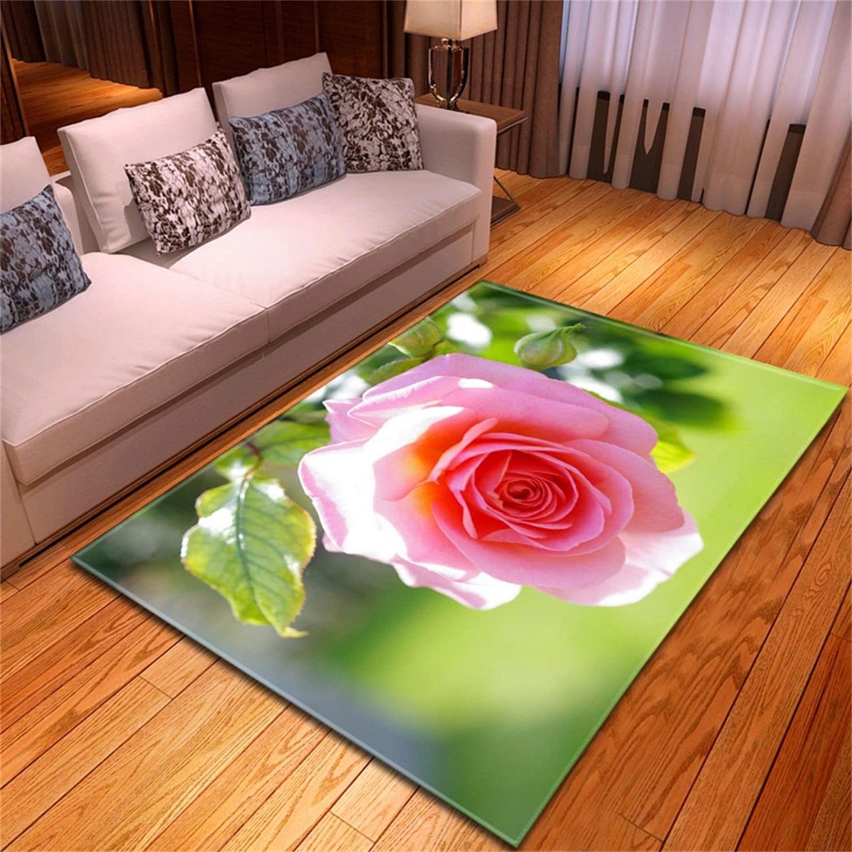Vloerkleed Fluwelen - Zachte Vloerbedekking - Woonkamer Decoratie - Bloemenprint Design -
