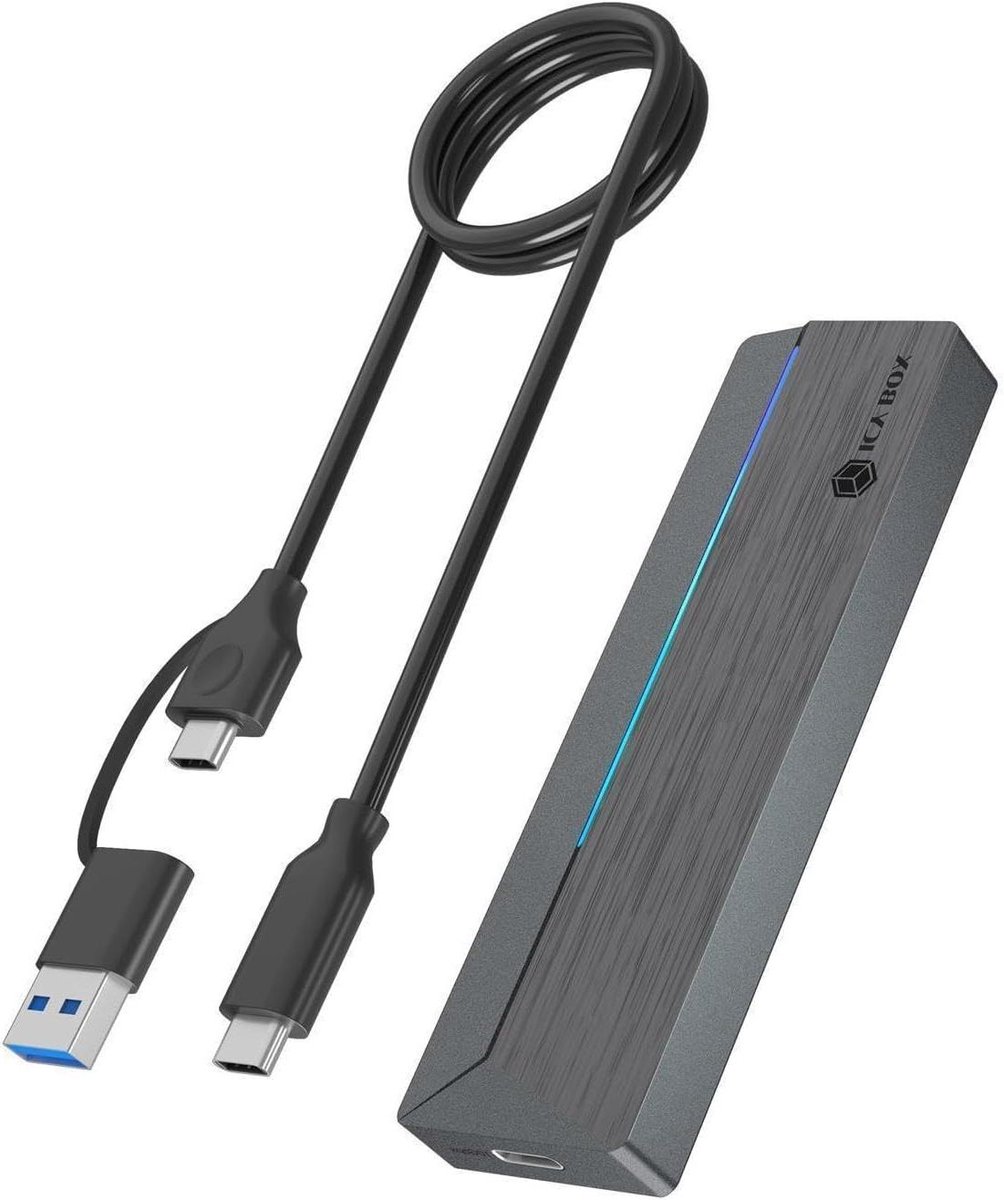 SSD Behuizing - Externe Opslag - Snelle Data Transfer - RGB Verlichting - 10.7 cm - Grijs