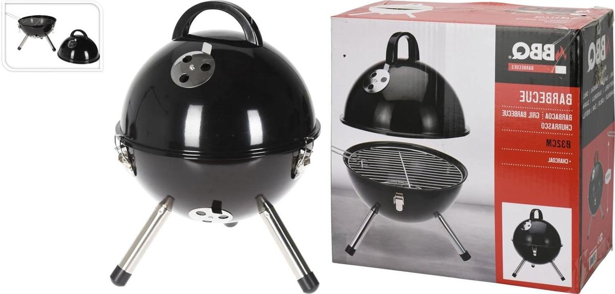 BBQ Ketel - Buiten Grill - Gezellig Buiten Koken - Compact Ontwerp - 32 cm - Zwart