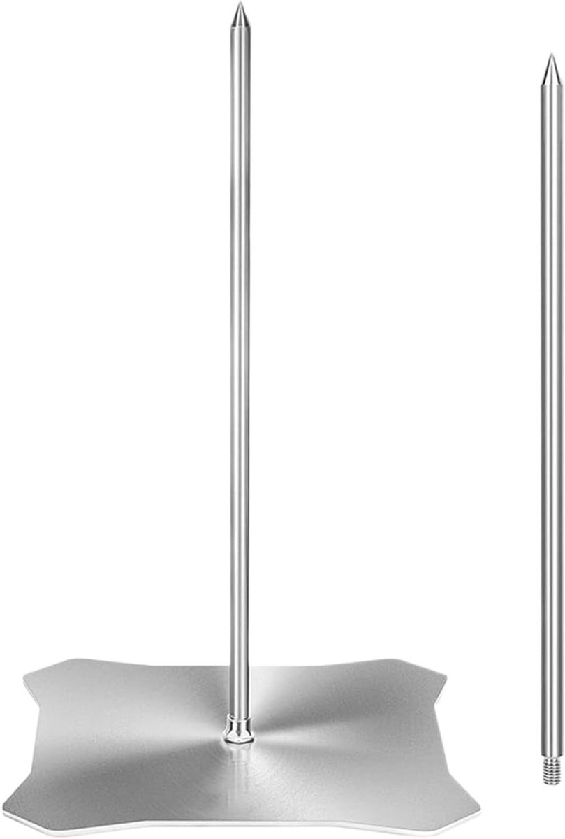 Verticale BBQ Spies - Vleesspies Oven - Barbecue Vlees Bereiden - Roestvrij Staal - 16.4x29.2cm - Zilverkleurig