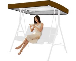 Swing Canopy Replacement 180 x 117cm Waterproof Sun Protection Outdoor Swing Cover Replacement Patio Hammock Canopy Roof for Garden Chair Coffee